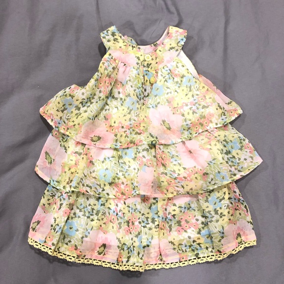 COPY - EUC Blueberi Floral High Neck Tiered Dress With Flower Size 12M - Picture 9 of 10